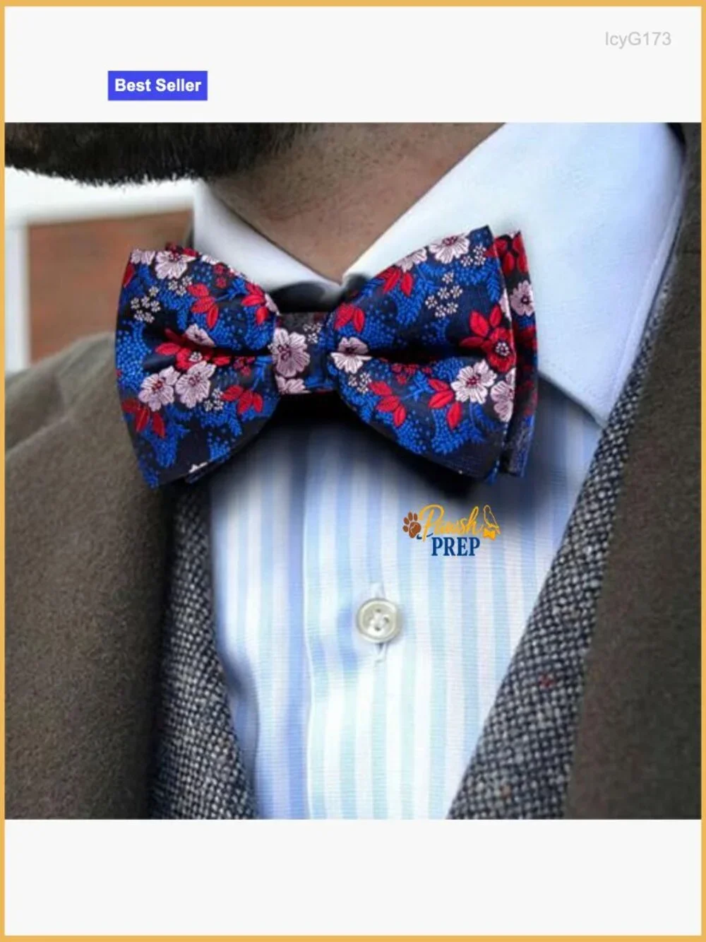Silk Blend Pre-Tied Bow Tie Set with Pocket Square and Cufflinks for Formal